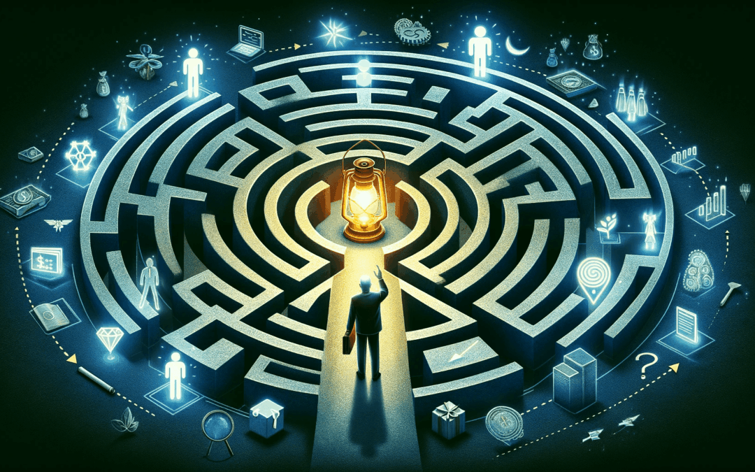 A-top-down-view-of-a-complex-labyrinth-symbolizing-the-challenging-business-landscape-for-