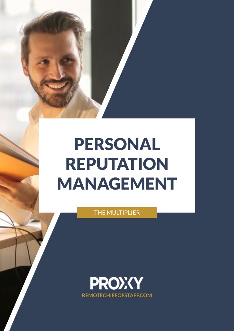 The fundamentals of personal reputation management monthly multiplier by proxxy